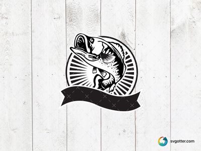 Bass Fishing Logo, Best for fishing enthusiasts, best on t-shirt, best to be applied with screen printing