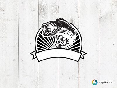 Bass Fishing Logo, Best for fishermen, best on t-shirt, best to be applied with screen printing