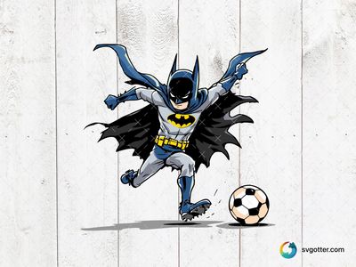 Batman Playing Soccer, Best for sports fans and superhero enthusiasts, best on t-shirts and posters, best to be applied with screen printing and sublimation