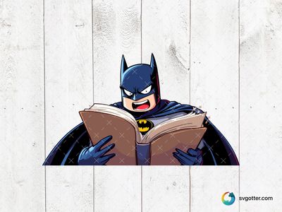 Batman Reading a Book, Best for comic book lovers, best on t-shirt, best to be applied with sublimation