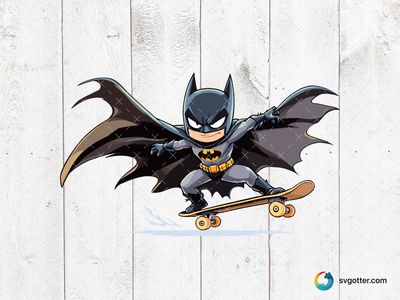 Batman Skateboarding Adventure, Best for superhero fans, best on t-shirt, best to be applied with screen printing