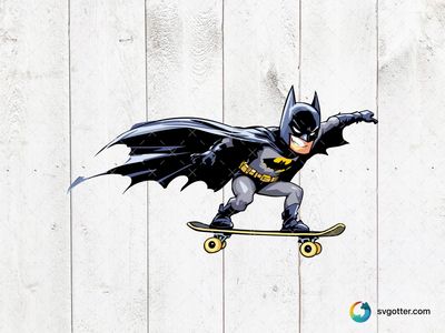 Batman Skateboarding, Best for superhero fans, best on t-shirt, best to be applied with screen printing