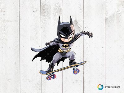 Batman Skateboarding, Best for superhero fans, best on t-shirt, best to be applied with screen printing