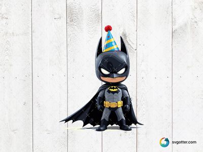 Batman with Party Hat, Best for superhero fans, best on t-shirt, best to be applied with sublimation
