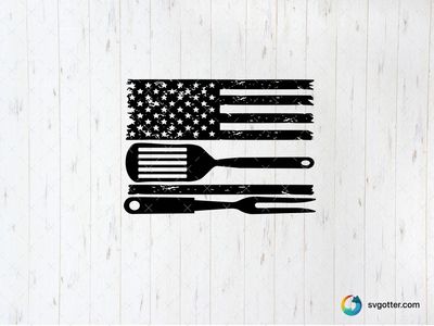 BBQ American Flag Design, Best for dad, best on t-shirt, best to be applied with heat transfer vinyl
