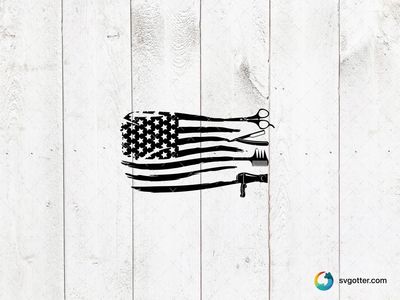 Beauty Tools American Flag, Best for hair stylists, best on t-shirt, best to be applied with screen printing