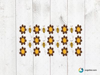 Bee and Flower Pattern, Best for nature lovers, best on tote bags, best to be applied with sublimation