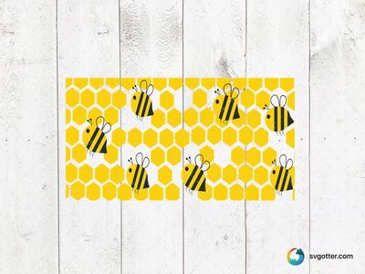 Bee and Honeycomb Pattern, Best for nature lovers, best on tote bags, best to be applied with sublimation