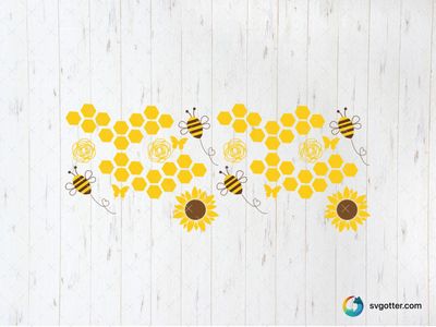 Bee and Sunflower Glass Wrap, Best for nature lovers, best on glass, best to be applied with adhesive vinyl