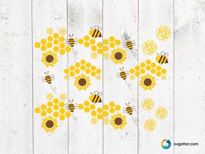 Bee and Sunflower Pattern, Best for nature lovers, best on tote bags, best to be applied with sublimation