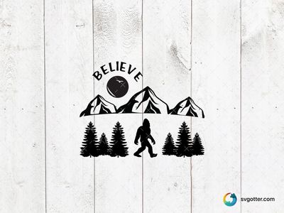 Believe in Bigfoot, Best for adventurers, best on t-shirt, best to be applied with screen printing