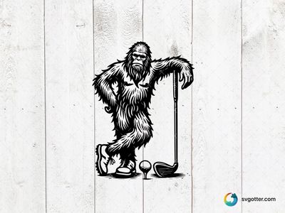 Bigfoot Golfer, Best for sports fans, best on t-shirt, best to be applied with screen printing