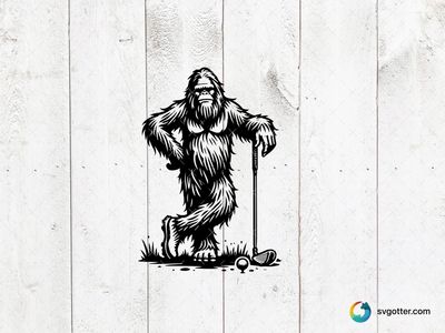 Bigfoot Golfer, Best for sports fans, best on t-shirt, best to be applied with screen printing