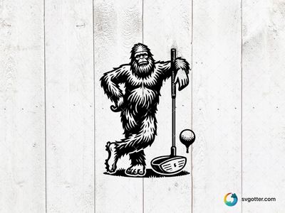 Bigfoot Golfer, Best for sports fans, best on t-shirt, best to be applied with screen printing