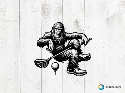 Bigfoot Golfing, Best for sports fans, best on t-shirt, best to be applied with screen printing