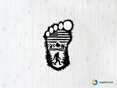 Bigfoot Mountain Footprint, Best for adventure enthusiasts, best on t-shirt, best to be applied with screen printing