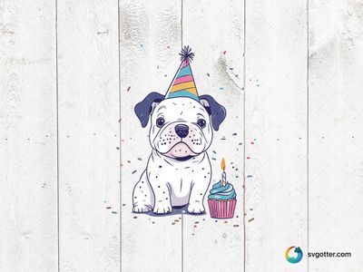Birthday Bulldog Celebration, Best for pet lover, best on t-shirt, best to be applied with sublimation