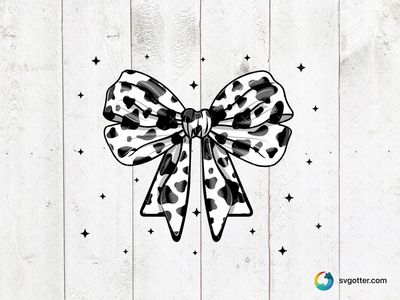 Black and White Bow with Stars, Best for fashion enthusiasts, best on tote bag, best to be applied with sublimation