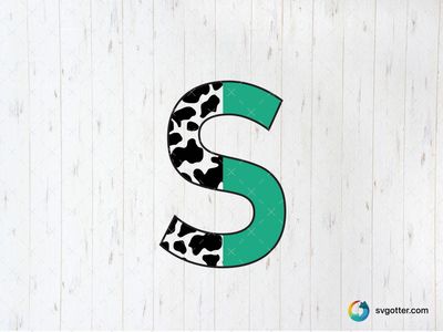 Black and Green Letter S, Best for artists, best on wall art, best to be applied with print and cut
