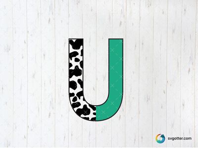 Black and Green U, Best for artists, best on wall art, best to be applied with print and cut