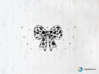 Black and White Bow with Animal Print, Best for artists, best on glass, best to be applied with adhesive vinyl