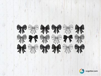 Black and White Bow Patterns, Best for artists, best on glass, best to be applied with decal application