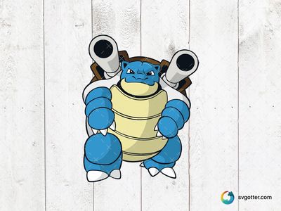 Blastoise Pokemon Character, Best for Pokemon fans, best on t-shirt, best to be applied with screen printing