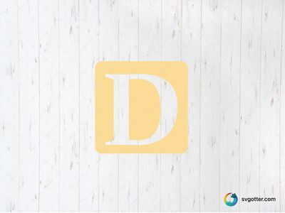 Block Letter D Design, Best for artists, best on wall art, best to be applied with print and cut