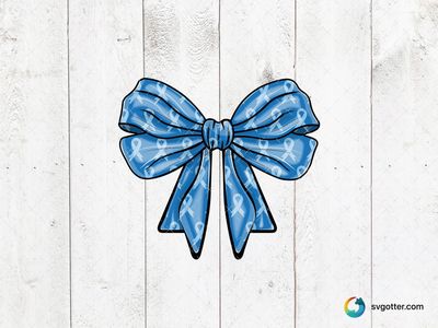 Blue Awareness Bow, Best for activists, best on tote bags, best to be applied with sublimation