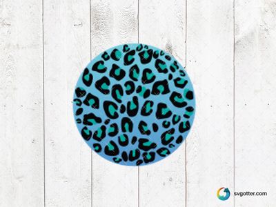 Blue Leopard Pattern Circle, Best for artist, best on wall art, best to be applied with print and cut