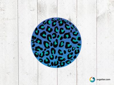 Blue Leopard Print Circle, Best for artist, best on wall art, best to be applied with sublimation