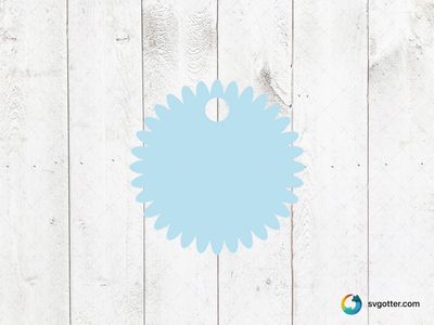 Blue Scalloped Circle Design, Best for artists, best on cardstock, best to be applied with paper crafting