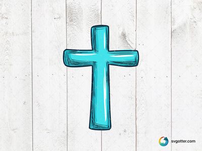 Blue Sketch Cross, Best for Christians, best on wall art, best to be applied with sublimation