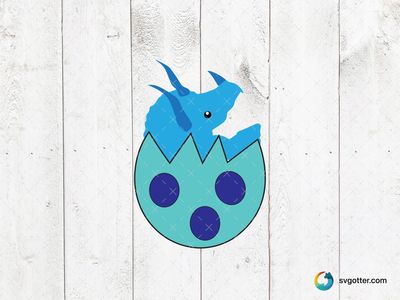 Blue Triceratops Hatching, Best for child, best on t-shirt, best to be applied with sublimation
