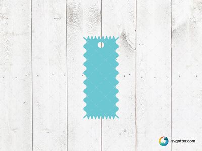 Blue Wavy Edge Tag, Best for artists, best on cardstock, best to be applied with paper crafting