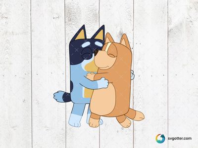 Bluey and Friend Hugging, Best for children, best on t-shirt, best to be applied with sublimation