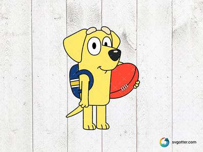 Bluey Character with Football, Best for children, best on t-shirt, best to be applied with sublimation