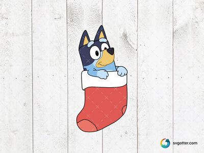Bluey in Christmas Stocking, Best for children, best on t-shirt, best to be applied with sublimation