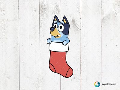 Bluey in Christmas Stocking, Best for children, best on t-shirt, best to be applied with sublimation