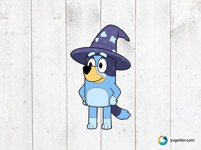 Bluey in Witch Hat, Best for children, best on t-shirt, best to be applied with sublimation