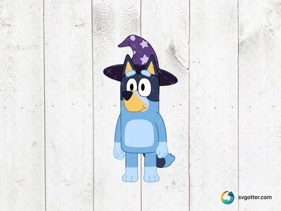 Bluey in Witch Hat, Best for children, best on t-shirt, best to be applied with sublimation