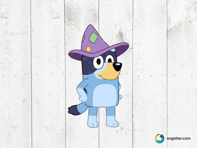 Bluey in Witch Hat, Best for children, best on t-shirt, best to be applied with sublimation
