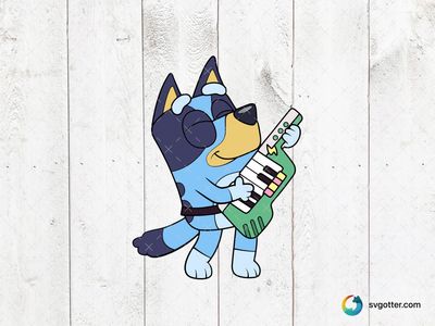 Bluey Playing Keytar, Best for children, best on t-shirt, best to be applied with sublimation