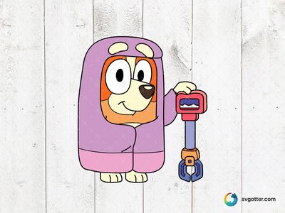 Bluey in Purple Outfit, Best for children, best on t-shirt, best to be applied with sublimation