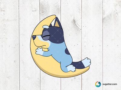 Bluey Sleeping on the Moon, Best for children, best on t-shirt, best to be applied with sublimation