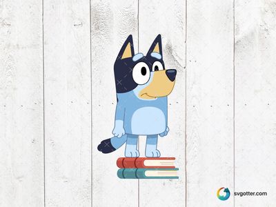 Bluey Standing on Books, Best for children, best on t-shirt, best to be applied with sublimation