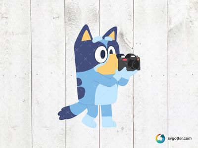 Bluey with Camera, Best for children, best on t-shirt, best to be applied with sublimation
