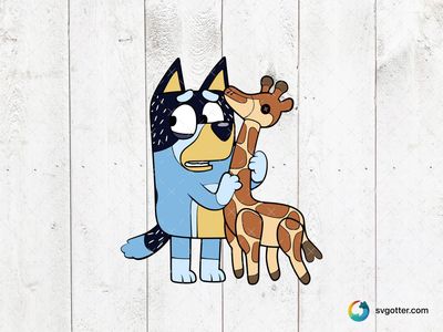Bluey with Giraffe, Best for children, best on t-shirt, best to be applied with sublimation