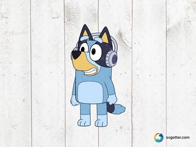 Bluey with Headphones, Best for children, best on t-shirt, best to be applied with sublimation