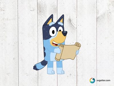 Bluey with Scroll, Best for children, best on t-shirt, best to be applied with sublimation